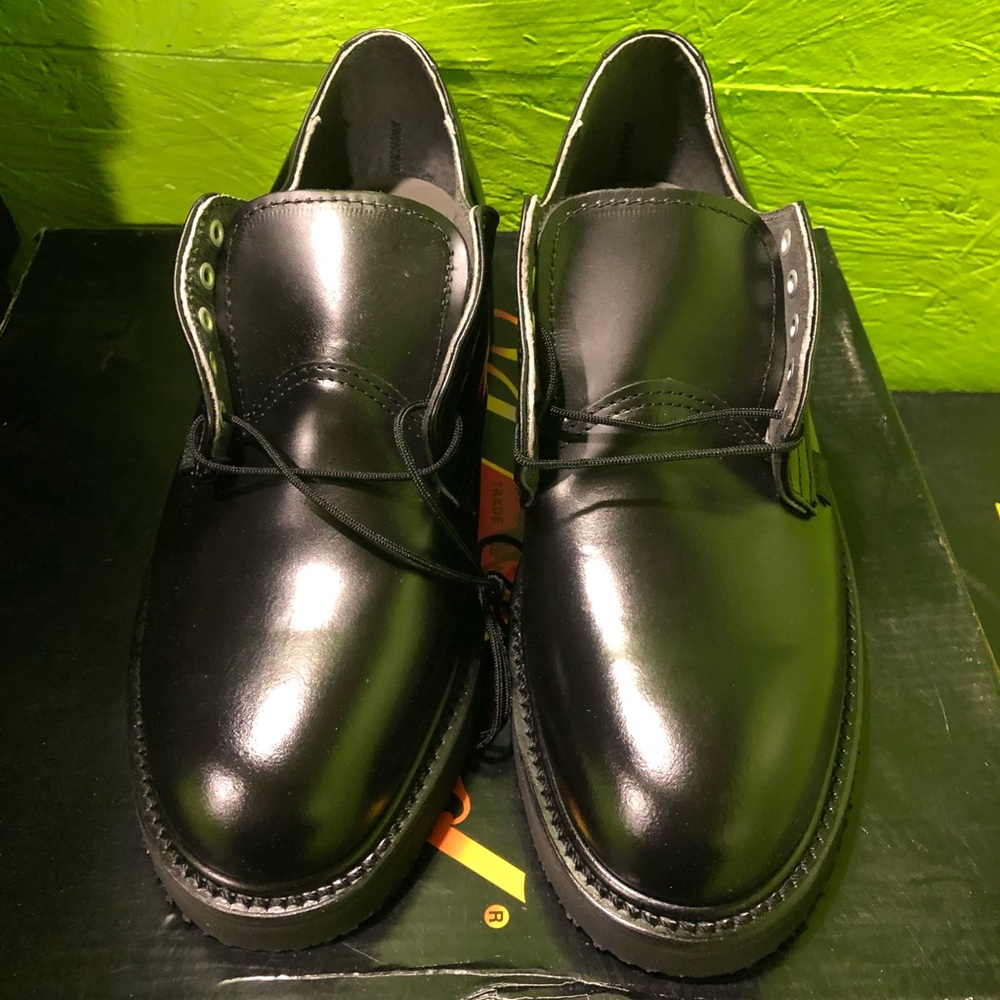 Thorogood 834-6130 Black Leather Oxford Shoes Postal Certified Mens Size 8.